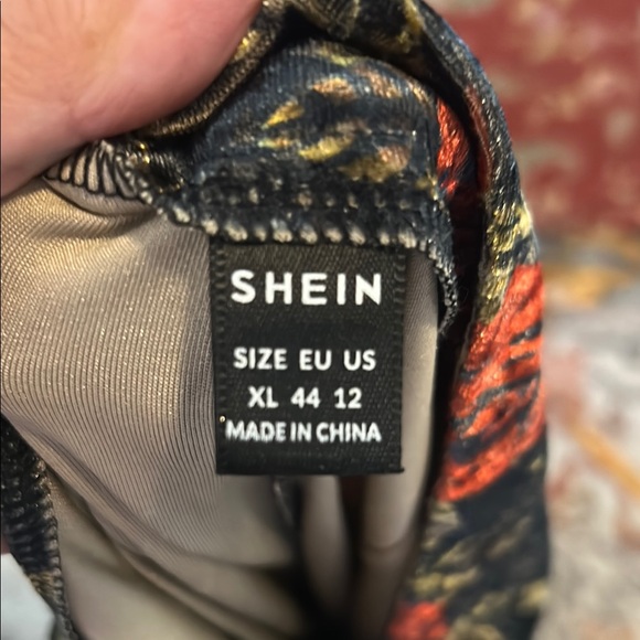 Floral Black and Red Women's Skirt - Picture 8 of 9